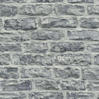   Meszelt téglafal - szabálytalan méretű durván faragott kopott téglák mintája acélkék palaszürke krém és ezüstszürke tónus tapéta