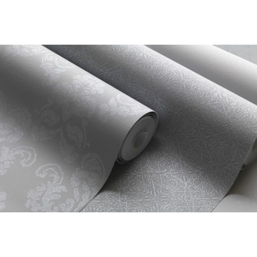 Rasch Sparkling 503838  barokk díszítőminta lilás szürke/szürkésbézs csillogó ezüst tapéta