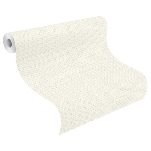 Elegáns apró rombuszminta finom rajzolattal krémfehér csillogó ezüst kemelés tapéta