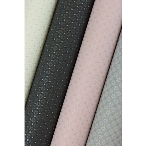 Elegáns apró rombuszminta finom rajzolattal krémfehér csillogó ezüst kemelés tapéta