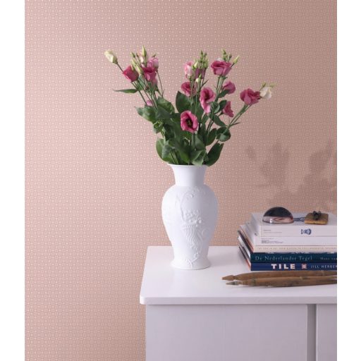 Elegáns apró rombuszminta finom rajzolattal pasztell rózsaszín csillogó ezüst kemelés tapéta