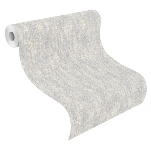 Loft hangulatú texturált vakolatminta szürke/kékesszürke fémes ezüst kiemelés tapéta