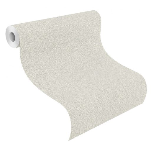 Természetes durva textilstruktúra egyszínű világos szürke fényes ezüst kiemelés tapéta