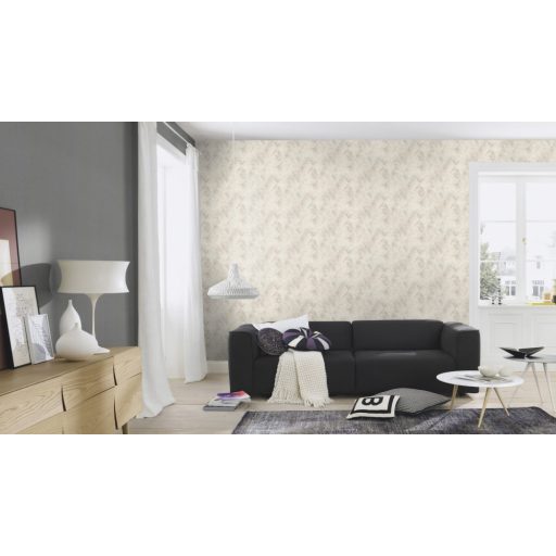 Geometrikus Vintage rombuszminta durva textil háttéren szürkésfehér kékesszürke ezüst kiemelés tapéta