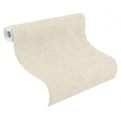 Természetes bézs és szürkésbézs árnyalatú textilhatású design enyhe ezüst kiemelés tapéta