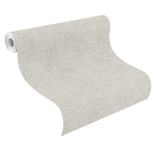 Természetes szürke és világosszürke árnyalatú textilhatású design enyhe ezüst kiemelés tapéta