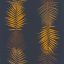 Lutece California Nostalgie 51173101 FEUILLE PALME NAVY Natur Trópusi pálmalevelek panelszerű megjelenés tengerészkék aranysárga barna tapéta