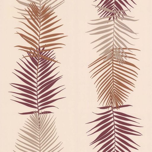 Lutece California Nostalgie 51173107 FEUILLE PALME BEIGE Natur Trópusi pálmalevelek panelszerű megjelenés bézs capuccino aranybarna bordó tapéta