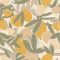 Lutece California Nostalgie 51200607 AGRUMES JAUNE BEIGE Natur Stilizált naív citrusok bézs sárga zöld fehér tapéta