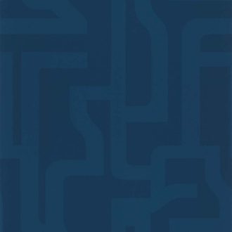   Lutece California Nostalgie 51201101 GEOMETRIQUE BLEU Geometrikus nagyformátumú labirintus minta kék árnyalatok tapéta