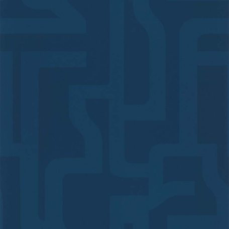 Lutece California Nostalgie 51201101 GEOMETRIQUE BLEU Geometrikus nagyformátumú labirintus minta kék árnyalatok tapéta