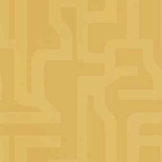   Lutece California Nostalgie 51201102 GEOMETRIQUE JAUNE Geometrikus nagyformátumú labirintus minta sárga árnyalatok tapéta