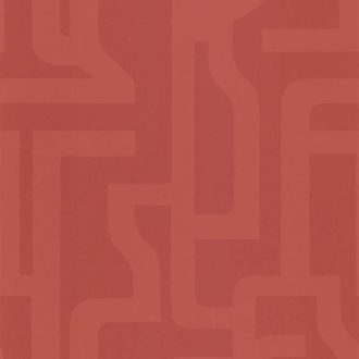  Lutece California Nostalgie 51201105 GEOMETRIQUE CORAIL Geometrikus nagyformátumú labirintus minta korallszín árnyalatok tapéta