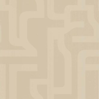   Lutece California Nostalgie 51201107 GEOMETRIQUE BEIGE Geometrikus nagyformátumú labirintus minta bézs árnyalatok tapéta