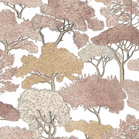 Lutece Jardin d'Eden 51202403 FORET ENCHANTÉE TERRACOTTA Natur mesebeli (elvarázsolt) erdő fehér bézs barna halvány terrakotta tapéta
