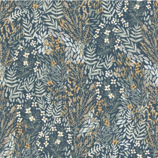 Lutece Jardin d'Eden 51202611 JARDIN FLEURI JAUNE et BLEU Natur színpompás virágoskert kék sárga zöld bézs fehér tapéta