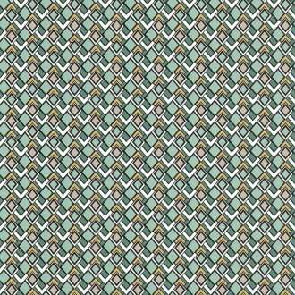   Lutece Jardin d'Eden 51202904 LOSANGE RETRO VERT Geometrikus Retro változatos apró rombuszok zöld fehér sárga fekete tapéta