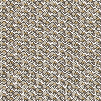   Lutece Jardin d'Eden 51202908 LOSANGE RETRO MARRON Geometrikus Retro változatos apró rombuszok bézs barna sárga fehér tapéta