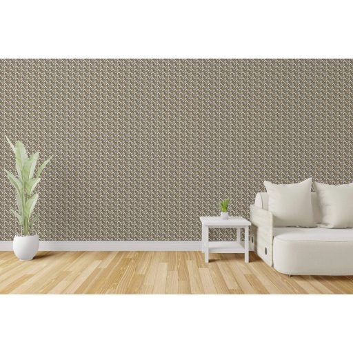 Lutece Jardin d'Eden 51202908 LOSANGE RETRO MARRON Geometrikus Retro változatos apró rombuszok bézs barna sárga fehér tapéta