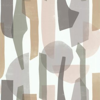   Absztrakt kollázs minta krémfehér szürke zsályazöld bézs tapéta