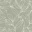 Ágak levelek sziluettje grafikus minta szürkészöld krémfehér tapéta