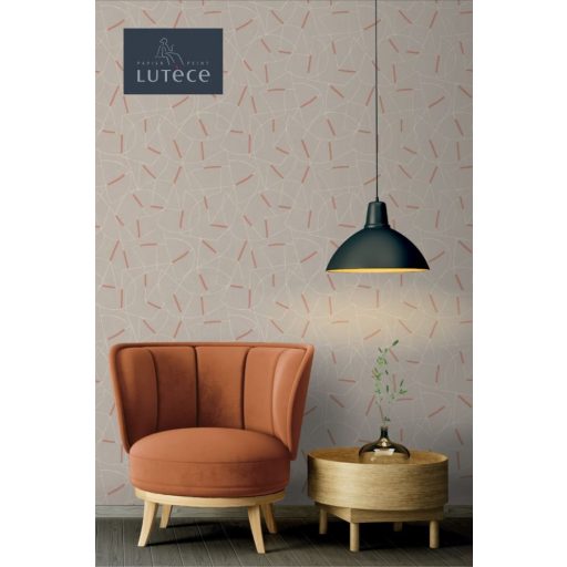 Absztrakt vonalas rajz bézs barna arany tapéta