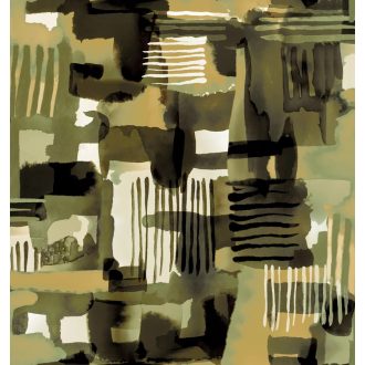   Nagyléptékű grafikus akvarell minta military /khaki/ stílusban fehér khakizöld fekete és okkersárga tónus falpanel