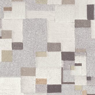   Kézműves művészet és modern absztrakció - patchwork falikárpit minta gyapjúfehér szürke taupe grafit és bézs tónus tapéta
