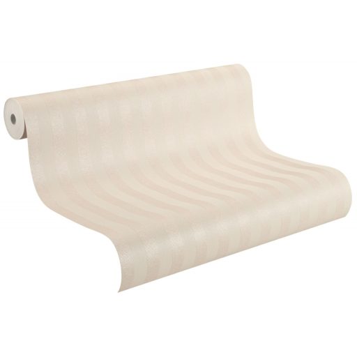 Csillogó hatású nemes dekoráció klasszikus csíkos minta krém krémrózsaszín tapéta