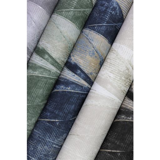 Rasch Concrete 520057 Natur Összefonódó grafikai (levél) minta extravagáns struktúra zöld árnyalatok szürke matt arany finom csillogás tapéta