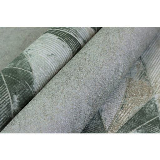 Rasch Concrete 520279 Natur Texturált művészi törléstechnika szürkés világoszöld matt arany finom csilllogás tapéta