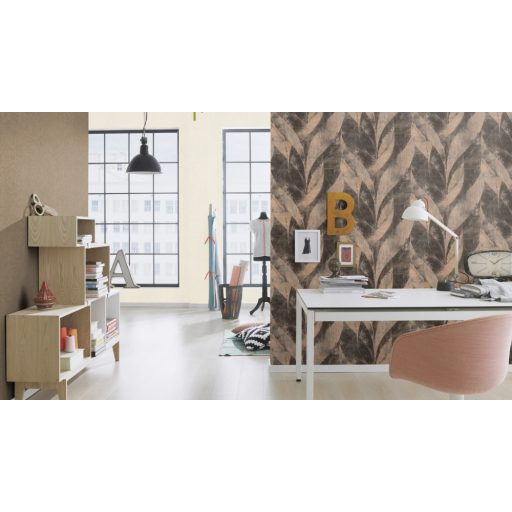 Rasch Concrete 520286 Natur Texturált művészi törléstechnika szürkés aranybarna matt arany finom csilllogás tapéta