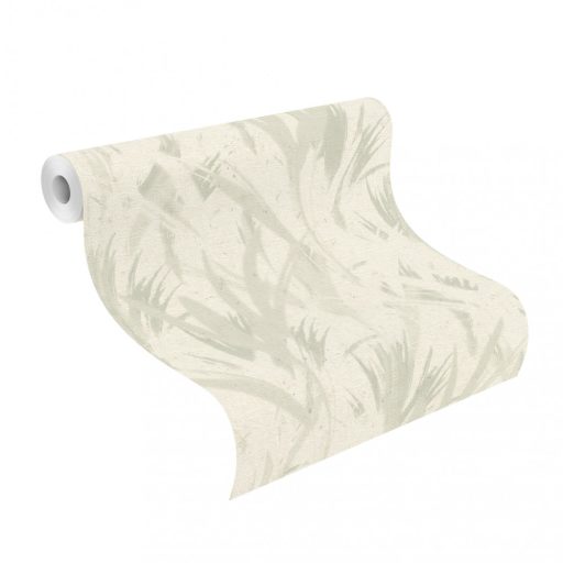 Rasch Concrete 520729 Natur Absztrakt levelek árnyjátéka beton háttéren törtfehér világos szürkészöld tapéta