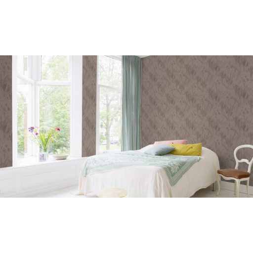 Rasch Concrete 520750 Natur Absztrakt levelek árnyjátéka beton háttéren szürke és sötétszürke árnyalatok tapéta