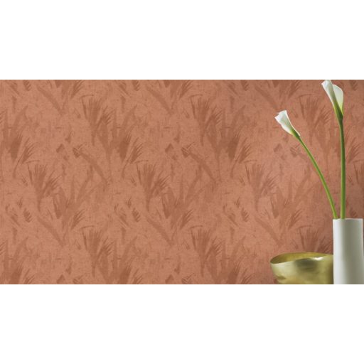 Rasch Concrete 520767 Natur Absztrakt levelek árnyjátéka beton háttéren terrakotta árnyalatok tapéta