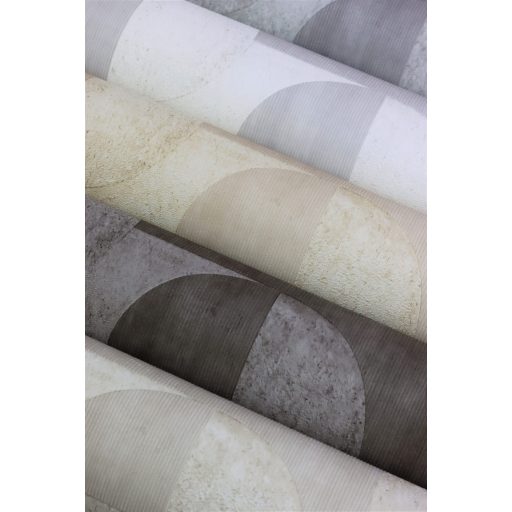 Rasch Concrete 521313 Geometrikus játékos körök retro hangulatú grafikai design krém szürkésbézs tapéta