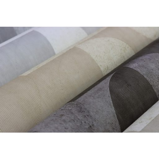 Rasch Concrete 521313 Geometrikus játékos körök retro hangulatú grafikai design krém szürkésbézs tapéta