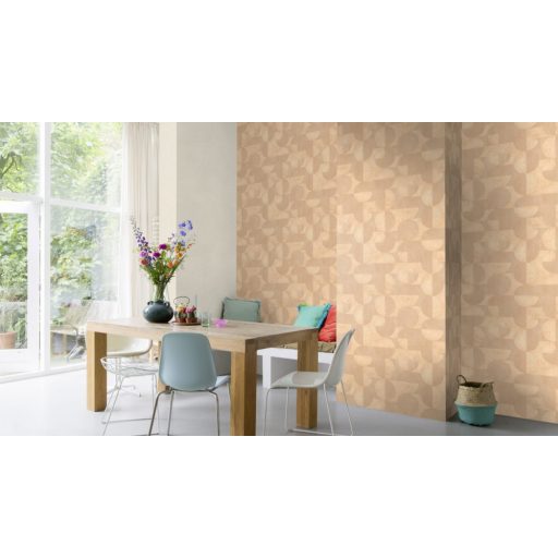 Rasch Concrete 521344 Geometrikus játékos körök retro hangulatú grafikai design bézs barna tapéta