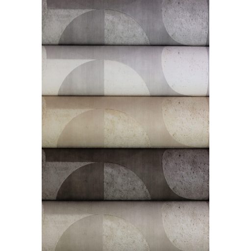 Rasch Concrete 521344 Geometrikus játékos körök retro hangulatú grafikai design bézs barna tapéta