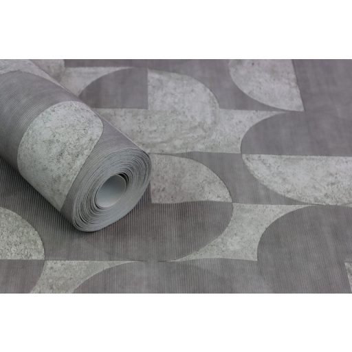 Rasch Concrete 521351 Geometrikus játékos körök retro hangulatú grafikai design szürke árnyalatok tapéta