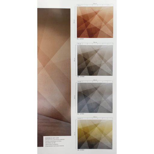 Rasch Concrete 521962 Absztrakt Átható geometrikus formák színátmenettel szürke és borostyánsárga árnyalatok falpanel