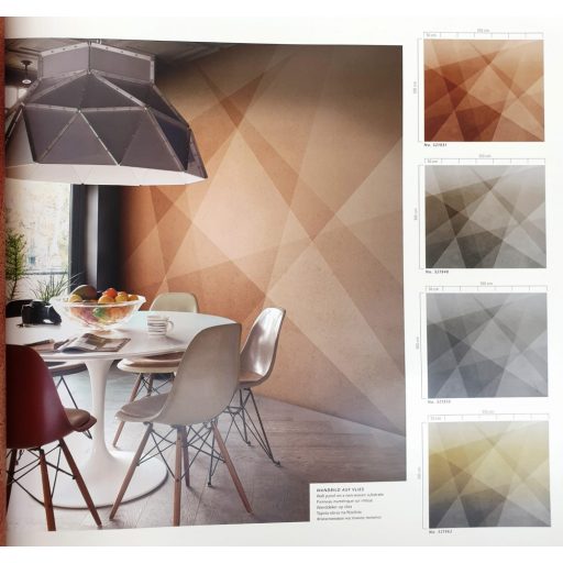 Rasch Concrete 521962 Absztrakt Átható geometrikus formák színátmenettel szürke és borostyánsárga árnyalatok falpanel