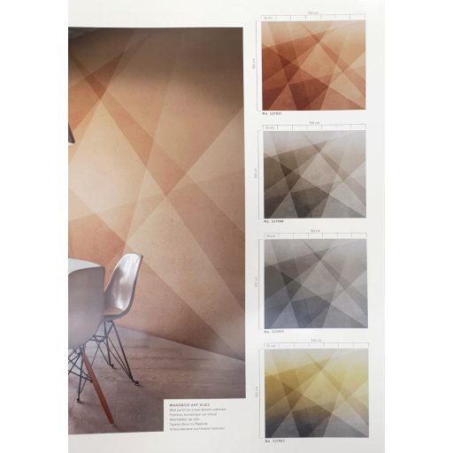 Rasch Concrete 521962 Absztrakt Átható geometrikus formák színátmenettel szürke és borostyánsárga árnyalatok falpanel