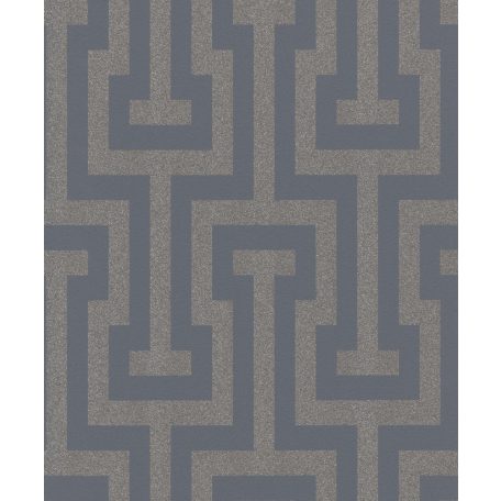 Rasch Sparkling 523928 Grafikus görög labirintus minta éjkék  bronz csillogó tapéta