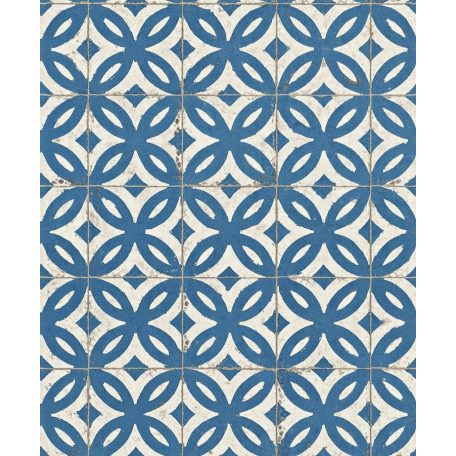 Rasch Crispy Paper 524703 Natur fotorealisztikus antik csempeminta krém bézs kék tapéta
