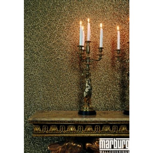 Marburg Glööckler 52507 Finom levélminták és organikus formák mintája sötétszürke fekete és ezüst tónus tapéta