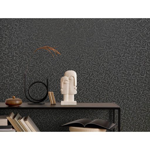 Marburg Glööckler 52507 Finom levélminták és organikus formák mintája sötétszürke fekete és ezüst tónus tapéta