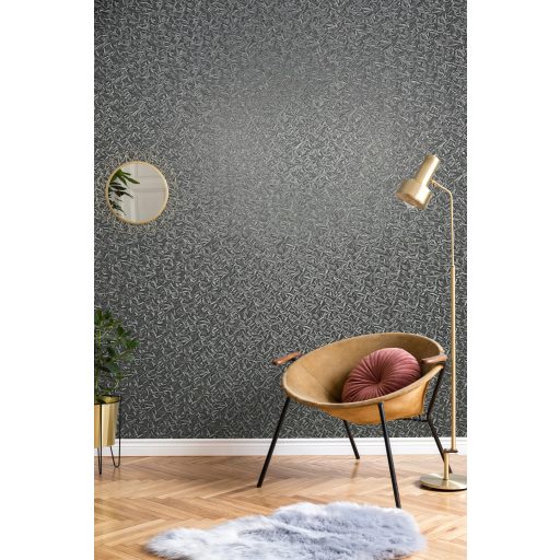 Marburg Glööckler 52507 Finom levélminták és organikus formák mintája sötétszürke fekete és ezüst tónus tapéta