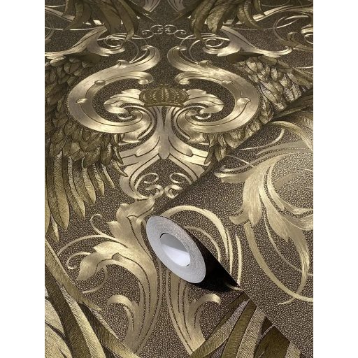 Marburg Glööckler 52540 Angyalszárnyakon jön a fenséges barokk pompa kompozíció meleg barna és arany-bronz tónus tapéta