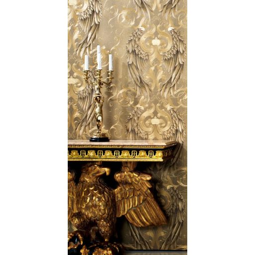 Marburg Glööckler 52540 Angyalszárnyakon jön a fenséges barokk pompa kompozíció meleg barna és arany-bronz tónus tapéta